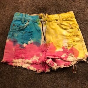 Levi’s denim tie Dye festival shorts